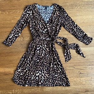International Concepts Wrap Leopard Print Dress